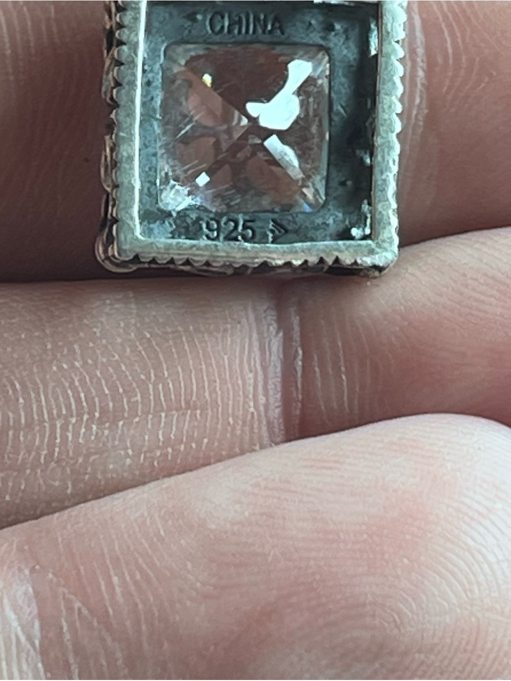 Vtg Silpada Uptown Sterling Silver Square CZ Fleur de Lis Pendant S0979 6.3g - Picture 4 of 16